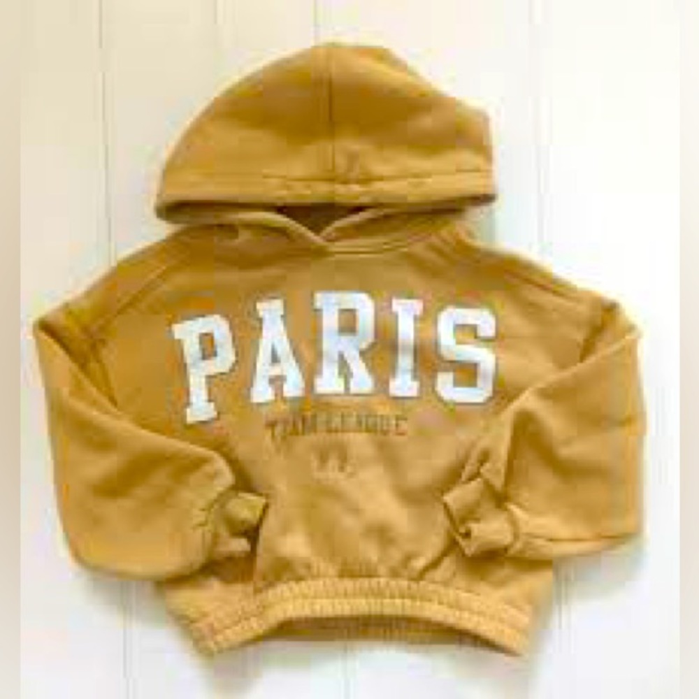 zara paris team league n.7 cropped hoodie